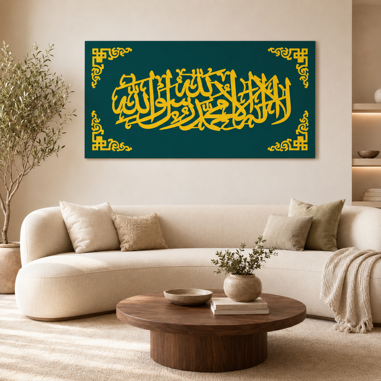 La Ilaha Illallah Muhammadur Rasulullah Islamic Wall Art – 16×32 Inch MDF &amp; Acrylic