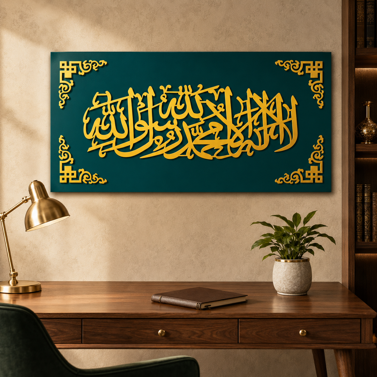 La Ilaha Illallah Muhammadur Rasulullah Islamic Wall Art – 16×32 Inch MDF &amp; Acrylic