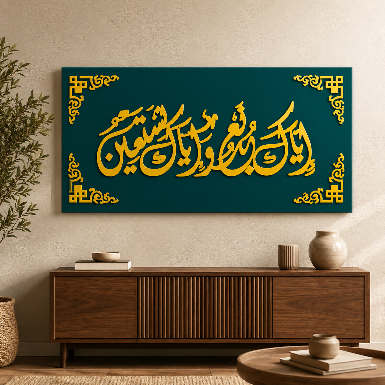 Iyyaka Na'budu Wa Iyyaka Nasta'een Islamic Wall Art – 16×32 Inch MDF &amp; Acrylic
