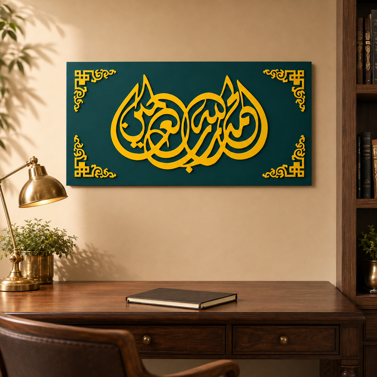 Alhamdulillahi Rabbil Alamin Islamic Wall Art – 16×32 Inch MDF & Acrylic