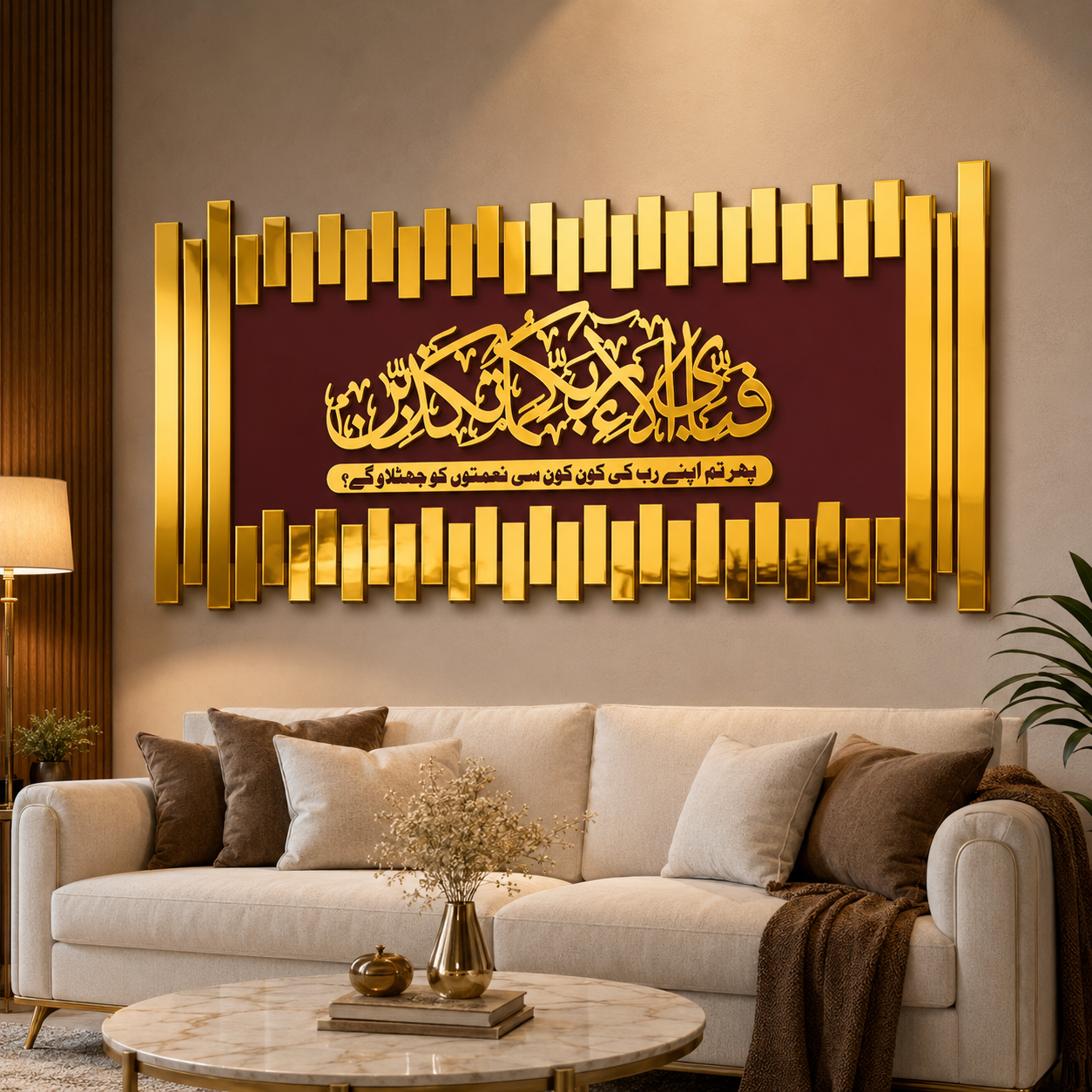 ✨ Fabi Ayyi Ala-i Rabbikuma Tukazziban Islamic Wall Art – Premium 3D Décor