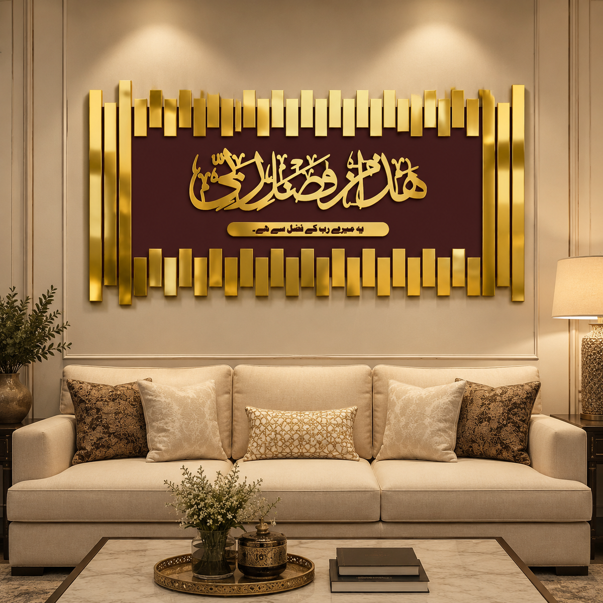 ✨ Hadha Min Fadli Rabbi Islamic Wall Art – Premium 3D Décor