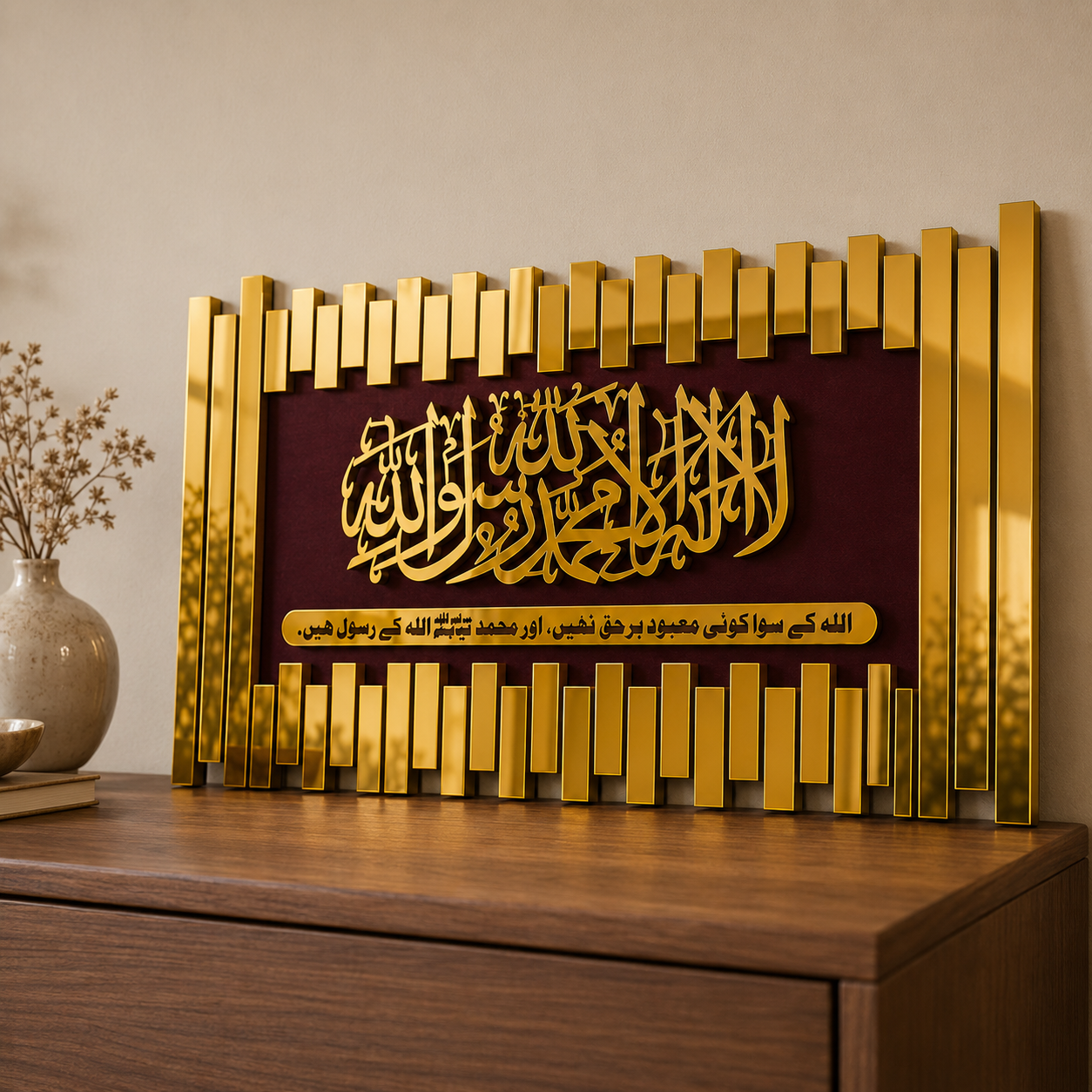 ✨ Kalma Tayyaba Islamic Wall Art – Premium 3D Décor